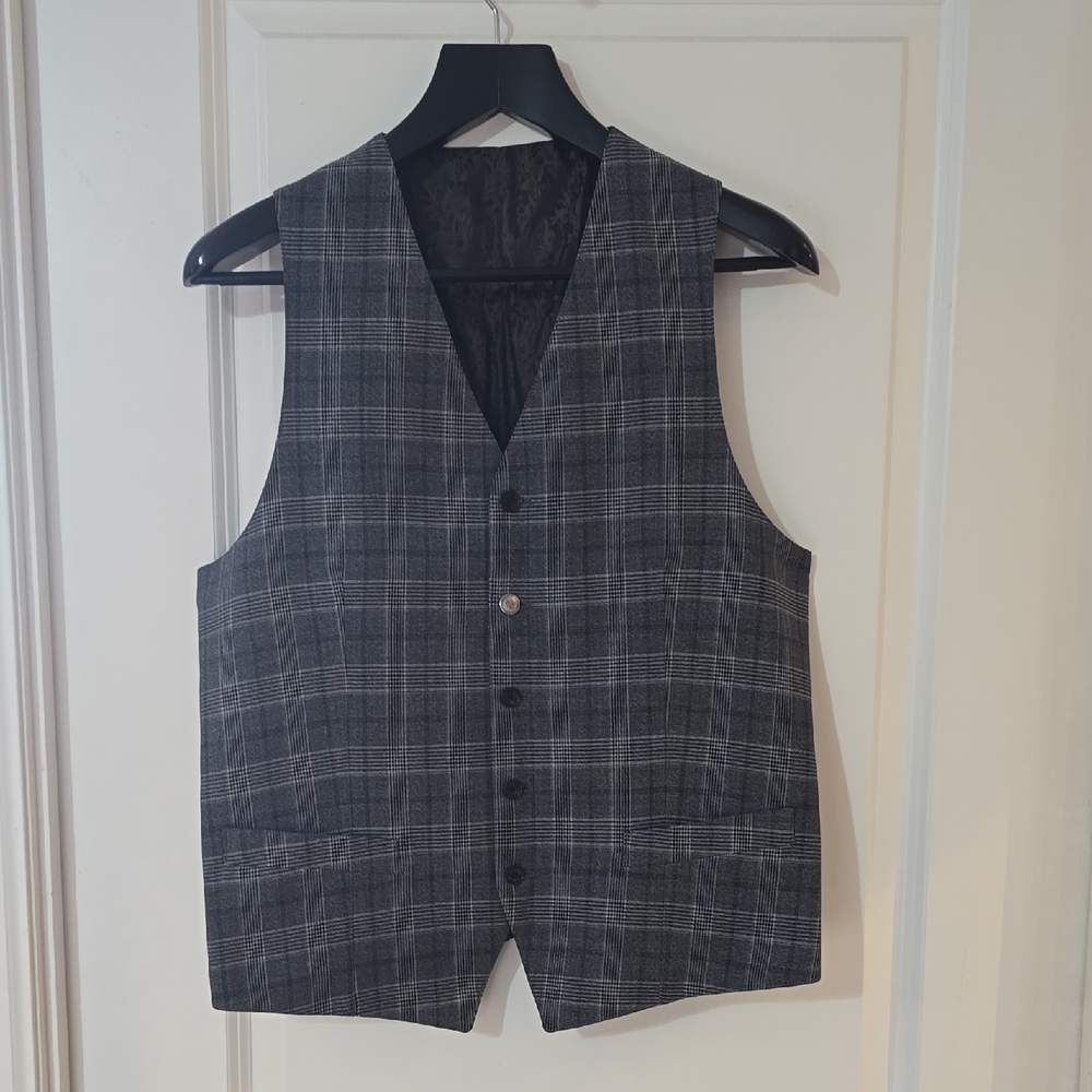 AND Charcoal Checkered Vest